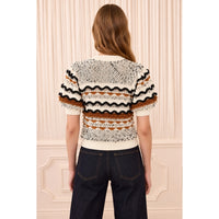 Ulla Johnson Andira Tweed Knit Short Sleeve Top in Scallop – International designer fashion boutique Australia Riada Concept Woollahra