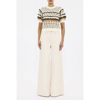 Ulla Johnson Andira Tweed Knit Short Sleeve Top in Scallop – International designer fashion boutique Australia Riada Concept Woollahra