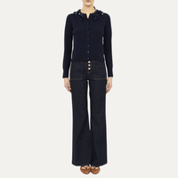 Ulla Johnson Anna Long-Sleeve Embellished Cardigan in Midnight – International designer fashion boutique Australia Riada Concept Woollahra