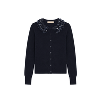 Ulla Johnson Anna Long-Sleeve Embellished Cardigan in Midnight – International designer fashion boutique Australia Riada Concept Woollahra