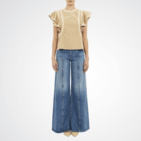 Ulla Johnson Anora Flutter Sleeve Top in Sand Available instore and online at Riada Concept, Woollahra — Sydney’s destination for a curated selection of international luxury brands