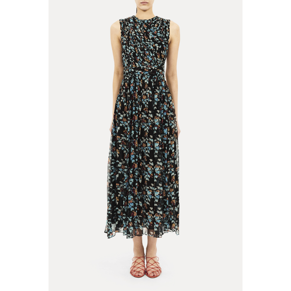 Ulla Johnson Celestina Sleeveless Silk Dress in Nightshade – International designer fashion boutique Australia Riada Concept Woollahra