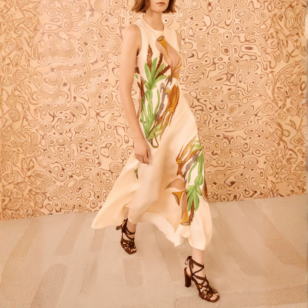 Ulla Johnson Gaea Sleeveless Midi Dress in Inner Nature Ulla Johnson designer skirts, international luxury fashion boutique Australia Riada Concept Woollahra