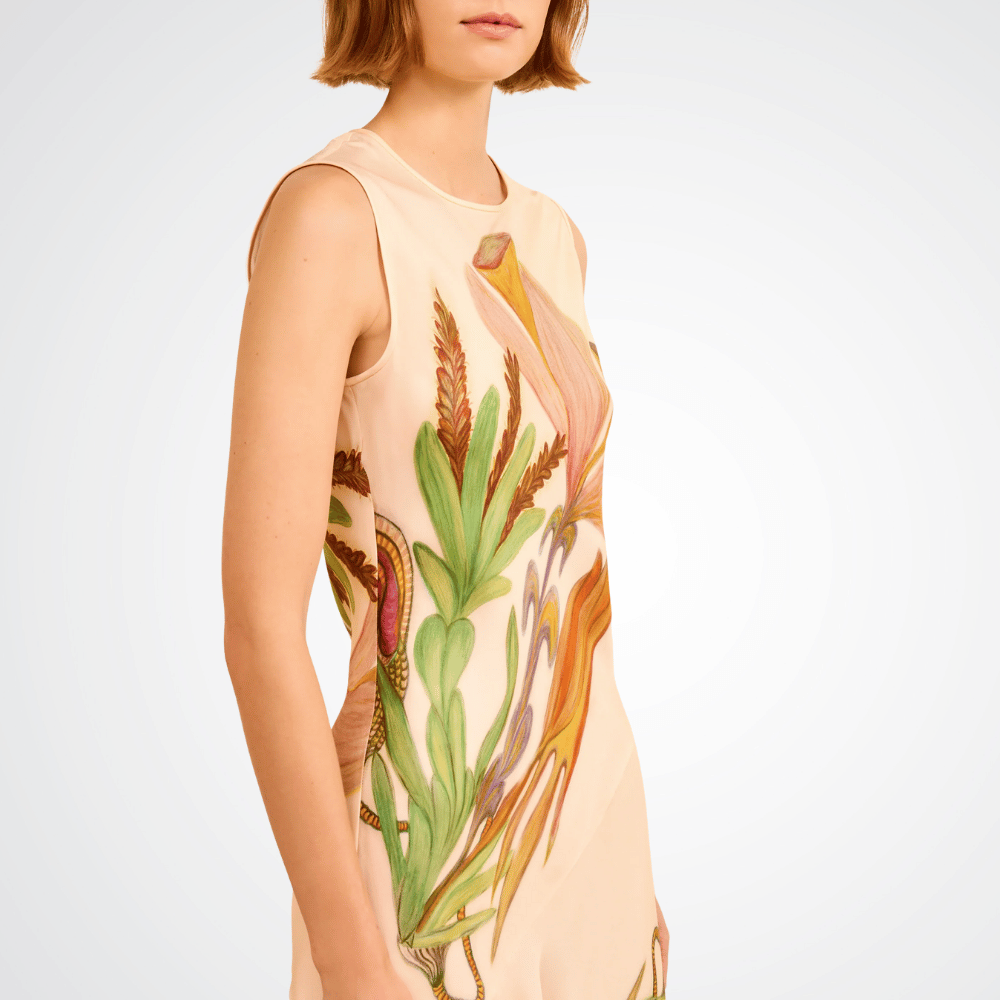 Ulla Johnson Gaea Sleeveless Midi Dress in Inner Nature Ulla Johnson designer skirts, international luxury fashion boutique Australia Riada Concept Woollahra