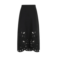 Ulla Johnson High-Waist A-Line Grace Knit Midi Skirt in Black ULLA JOHNSON Designer fashion shop online and in store High End fashion boutique Sydney Australia Riada Concept