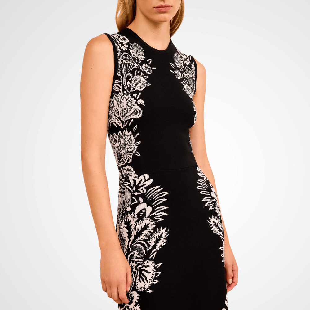 Ulla Johnson Liana Jacquard Midi Dress in Noir Ulla Johnson designer skirts, international luxury fashion boutique Australia Riada Concept Woollahra