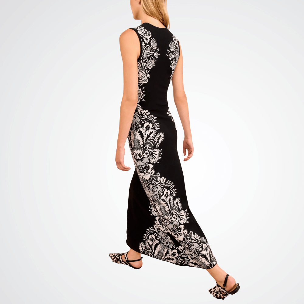 Ulla Johnson Liana Jacquard Midi Dress in Noir Ulla Johnson designer skirts, international luxury fashion boutique Australia Riada Concept Woollahra