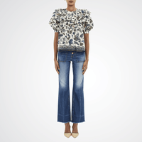 Ulla Johnson Mira Puff Sleeve Top in Porcelain Ulla Johnson designer skirts, international luxury fashion boutique Australia Riada Concept Woollahra