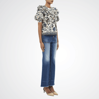 Ulla Johnson Mira Puff Sleeve Top in Porcelain Ulla Johnson designer skirts, international luxury fashion boutique Australia Riada Concept Woollahra