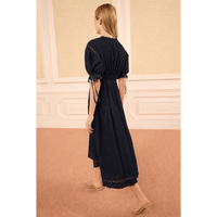 Ulla Johnson Ottilie Short-Sleeve Cotton Dress in Midnight – International designer fashion boutique Australia Riada Concept Woollahra