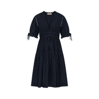 Ulla Johnson Ottilie Short-Sleeve Cotton Dress in Midnight – International designer fashion boutique Australia Riada Concept Woollahra