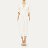 Ulla Johnson Ottilie Short-Sleeve Cotton Dress in Pristine – International designer fashion boutique Australia Riada Concept Woollahra