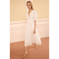 Ulla Johnson Ottilie Short-Sleeve Cotton Dress in Pristine – International designer fashion boutique Australia Riada Concept Woollahra
