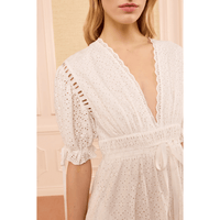 Ulla Johnson Ottilie Short-Sleeve Cotton Dress in Pristine – International designer fashion boutique Australia Riada Concept Woollahra