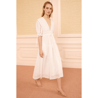 Ulla Johnson Ottilie Short-Sleeve Cotton Dress in Pristine – International designer fashion boutique Australia Riada Concept Woollahra