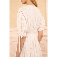 Ulla Johnson Ottilie Short-Sleeve Cotton Dress in Pristine – International designer fashion boutique Australia Riada Concept Woollahra