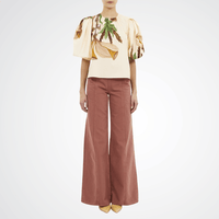 Ulla Johnson Ravena Puff Sleeve Top in Inner Nature Ulla Johnson designer skirts, international luxury fashion boutique Australia Riada Concept Woollahra