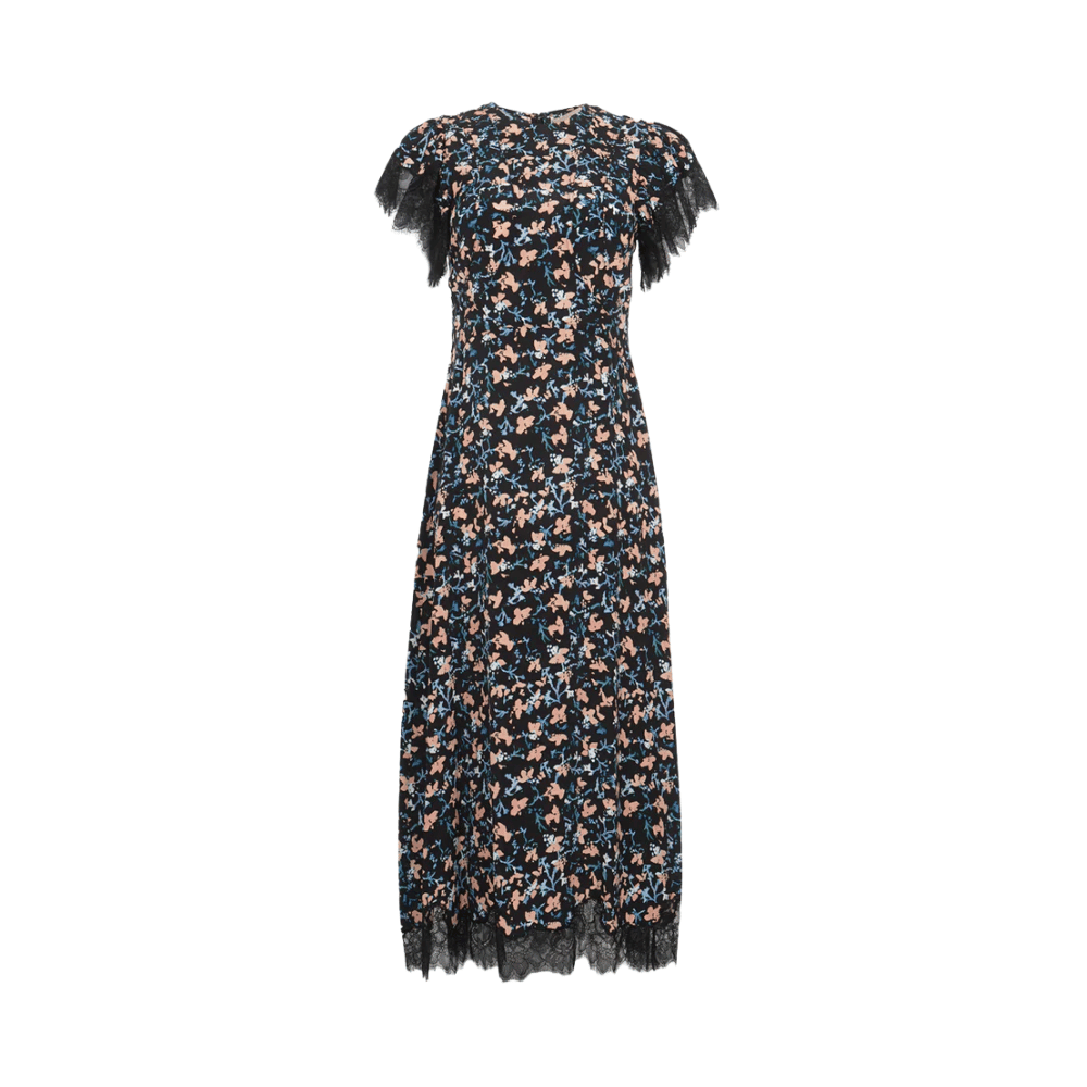 Ulla Johnson Renee Cape Sleeve Dress in Black Floral ULLA JOHNSON Designer fashion shop online and in store High End fashion boutique Sydney Australia Riada Concept