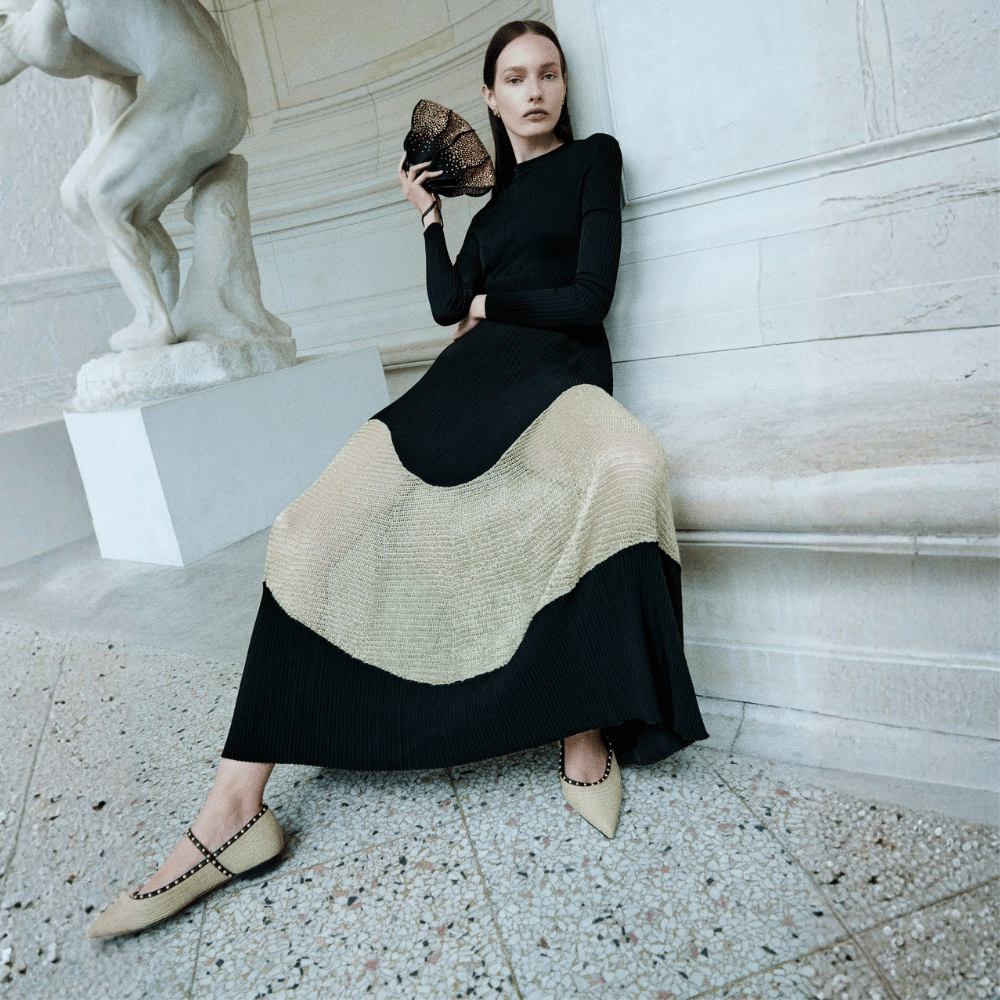 Ulla Johnson Roanne Long Dress in Gold Noir Ulla Johnson designer skirts, international luxury fashion boutique Australia Riada Concept Woollahra