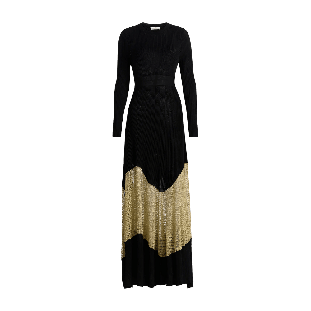 Ulla Johnson Roanne Long Dress in Gold Noir Ulla Johnson designer skirts, international luxury fashion boutique Australia Riada Concept Woollahra