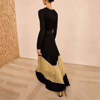 Ulla Johnson Roanne Long Dress in Gold Noir Ulla Johnson designer skirts, international luxury fashion boutique Australia Riada Concept Woollahra
