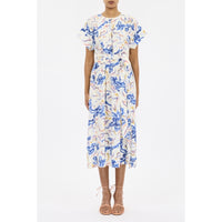 Ulla Johnson Sabi Silk Crepe De Chine Midi Dress in Prism – International designer fashion boutique Australia Riada Concept Woollahra