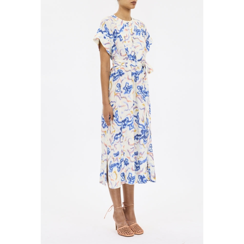 Ulla Johnson Sabi Silk Crepe De Chine Midi Dress in Prism – International designer fashion boutique Australia Riada Concept Woollahra