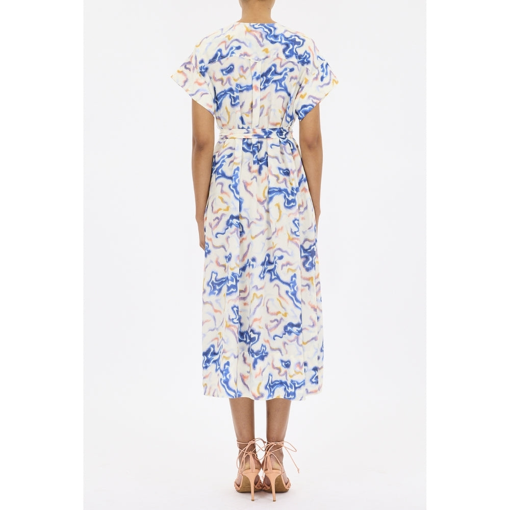 Ulla Johnson Sabi Silk Crepe De Chine Midi Dress in Prism – International designer fashion boutique Australia Riada Concept Woollahra