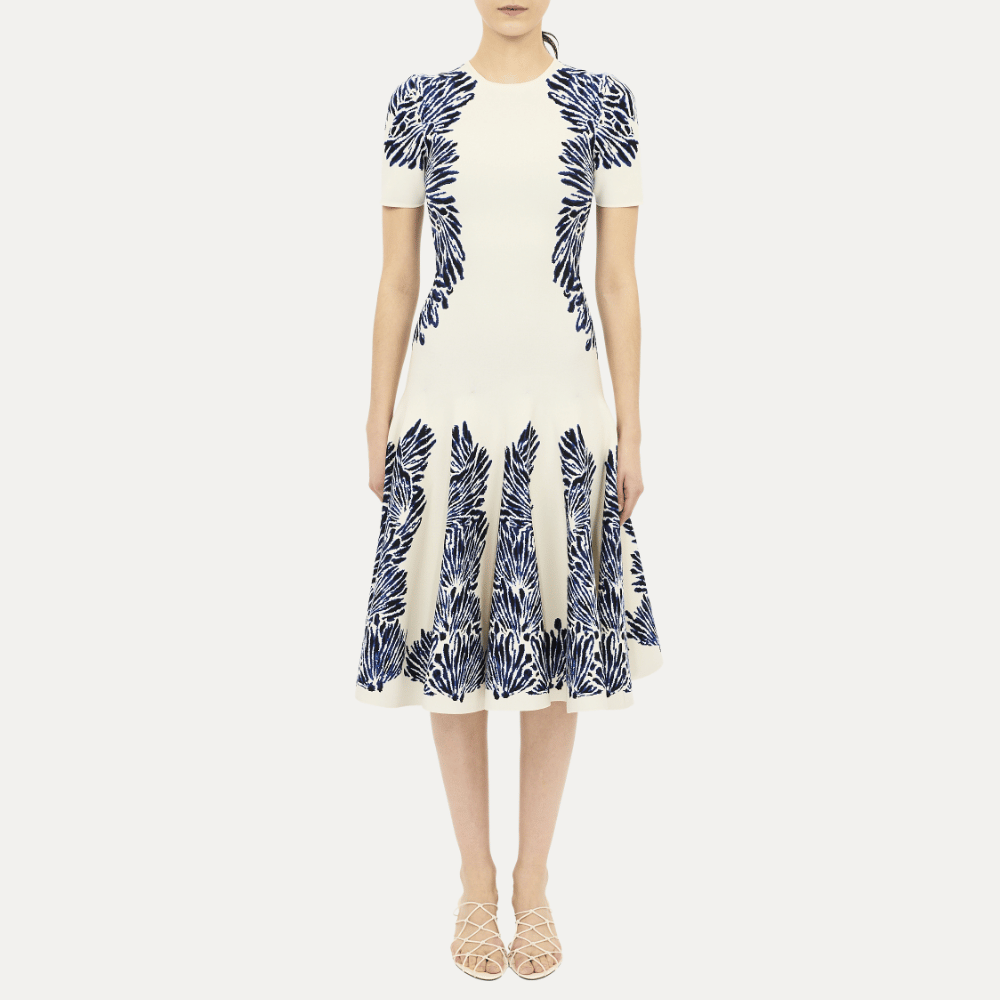 Ulla Johnson Sofie Short-Sleeve Jacquard Knit Dress in Ocean – International designer fashion boutique Australia Riada Concept Woollahra