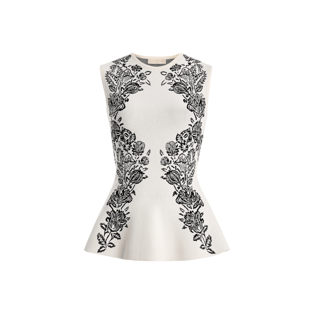 Ulla Johnson Vanna Jacquard Tank in Ivory Ulla Johnson designer skirts, international luxury fashion boutique Australia Riada Concept Woollahra