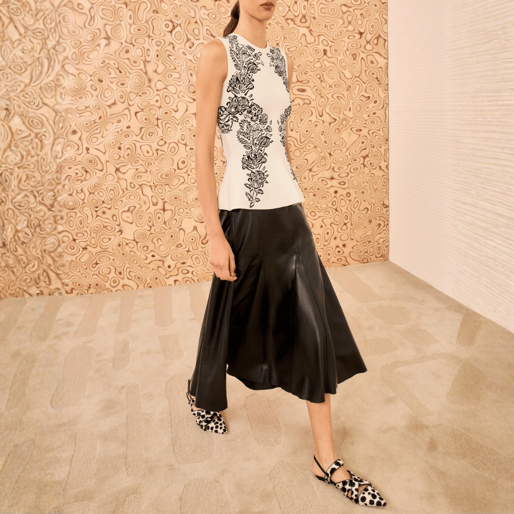 Ulla Johnson Vanna Jacquard Tank in Ivory Ulla Johnson designer skirts, international luxury fashion boutique Australia Riada Concept Woollahra