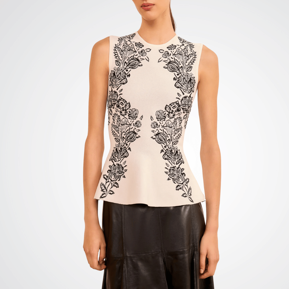 Ulla Johnson Vanna Jacquard Tank in Ivory Ulla Johnson designer skirts, international luxury fashion boutique Australia Riada Concept Woollahra