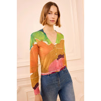 Ulla Johnson Vivienne Gauzy Knit Cardigan in Nature Print – International designer fashion boutique Australia Riada Concept Woollahra