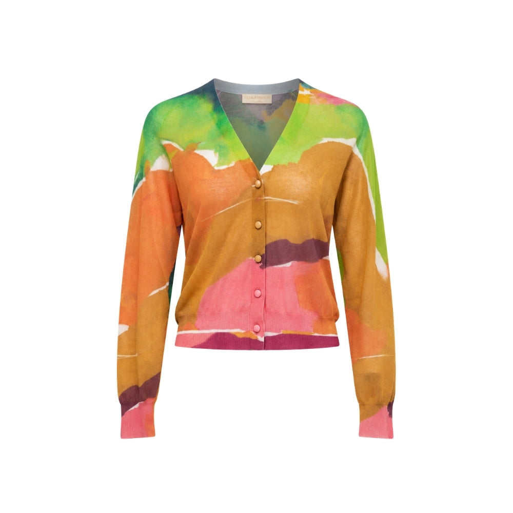 Ulla Johnson Vivienne Gauzy Knit Cardigan in Nature Print – International designer fashion boutique Australia Riada Concept Woollahra