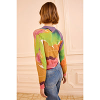 Ulla Johnson Vivienne Gauzy Knit Cardigan in Nature Print – International designer fashion boutique Australia Riada Concept Woollahra