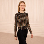 Riada Concept Ulla Johnson Zora cropped merino-blend cardigan with multicoloured open-knit detailing and a fringed hem
