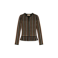 Riada Concept Ulla Johnson Zora cropped merino-blend cardigan with multicoloured open-knit detailing and a fringed hem