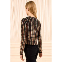 Riada Concept Ulla Johnson Zora cropped merino-blend cardigan with multicoloured open-knit detailing and a fringed hem