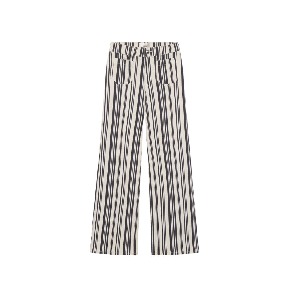 LE SLIM PALAZZO MODERNIST POCKET IN NAVY STRIPE