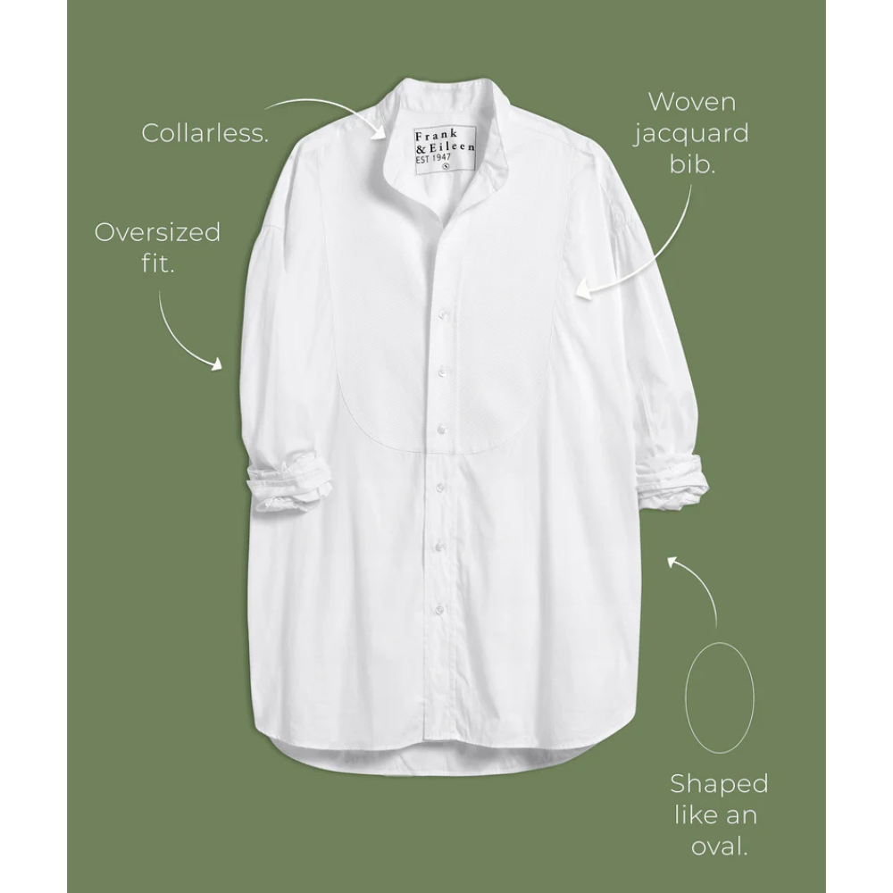 Victoria Italian Tuxedo Shirt in White