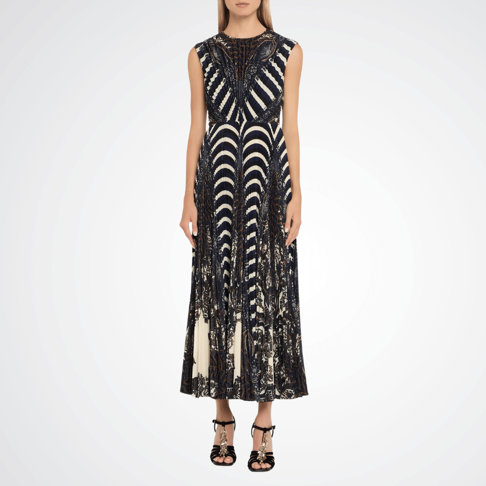 Ulla Johnson Violeta Pleated Sleeveless Midi Dress in Eclipse – International designer fashion boutique Australia Riada Concept Woollahra