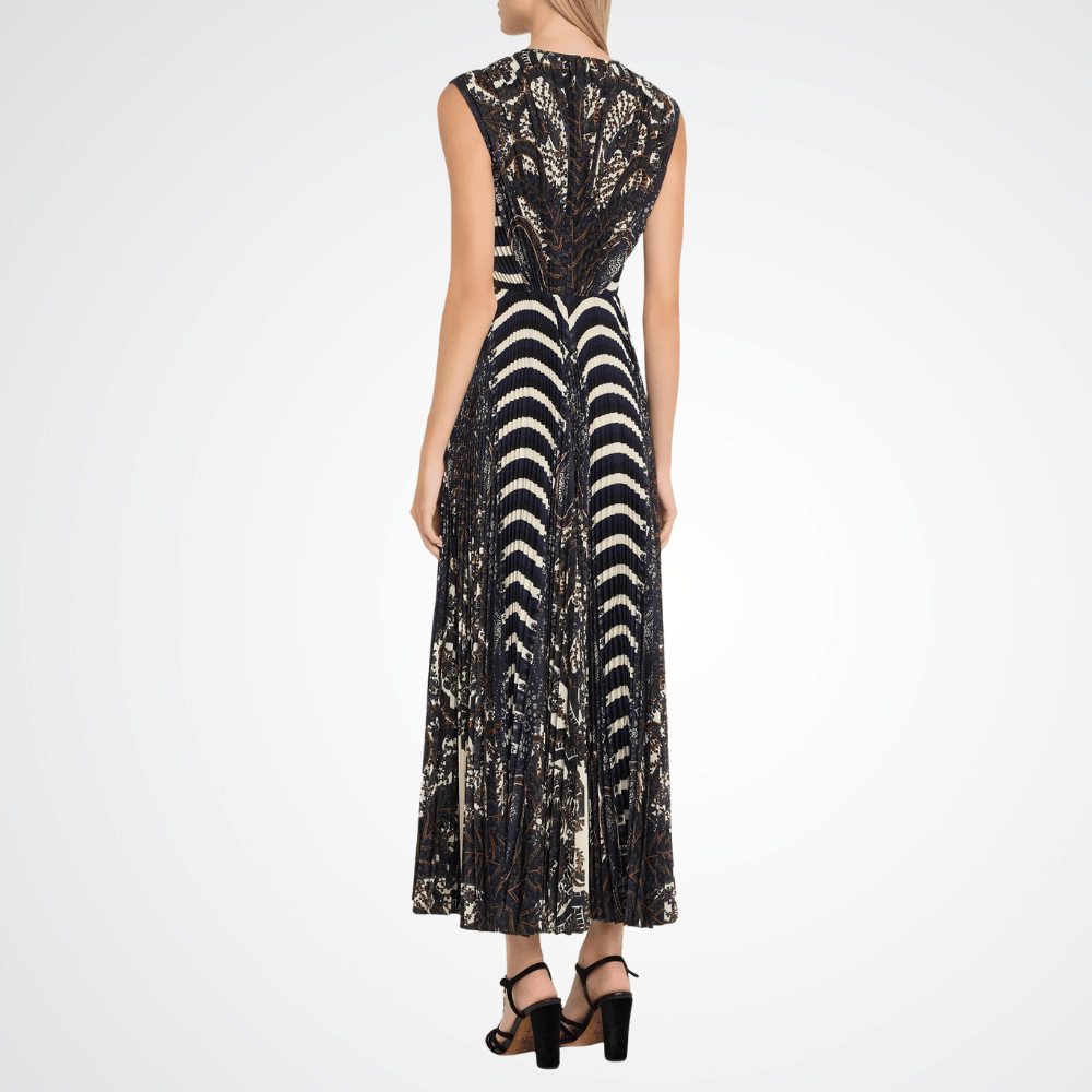 Ulla Johnson Violeta Pleated Sleeveless Midi Dress in Eclipse – International designer fashion boutique Australia Riada Concept Woollahra