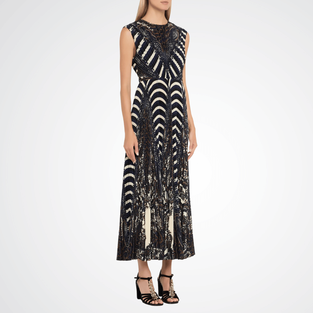 Ulla Johnson Violeta Pleated Sleeveless Midi Dress in Eclipse – International designer fashion boutique Australia Riada Concept Woollahra