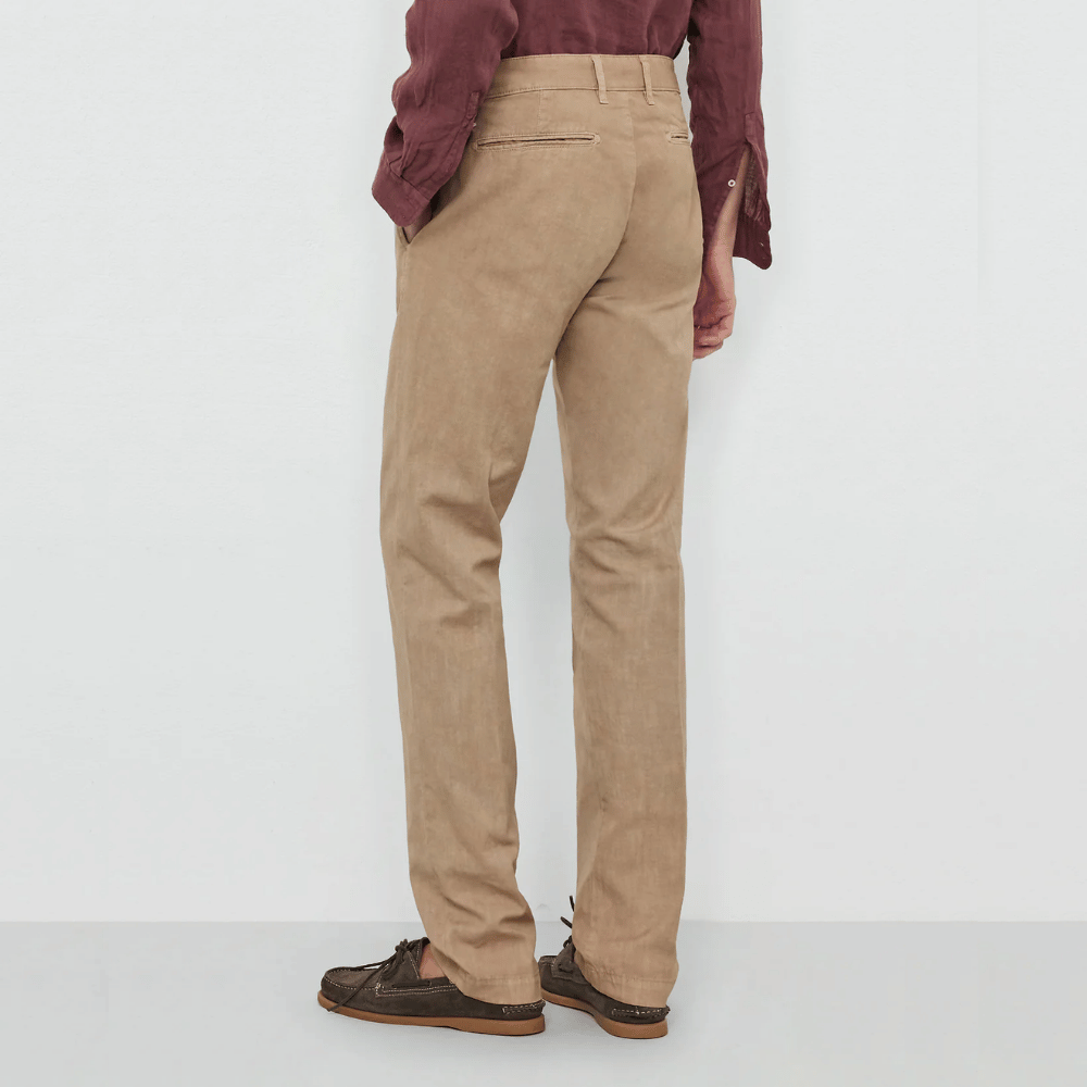 Massimo Alba Menswear Winch2 Cotton-Linen Panama Trousers in Tan MASSIMO ALBA ITALIAN MENSWEAR shop at Riada Concept Luxury International Designer Boutique in store and online Sydney