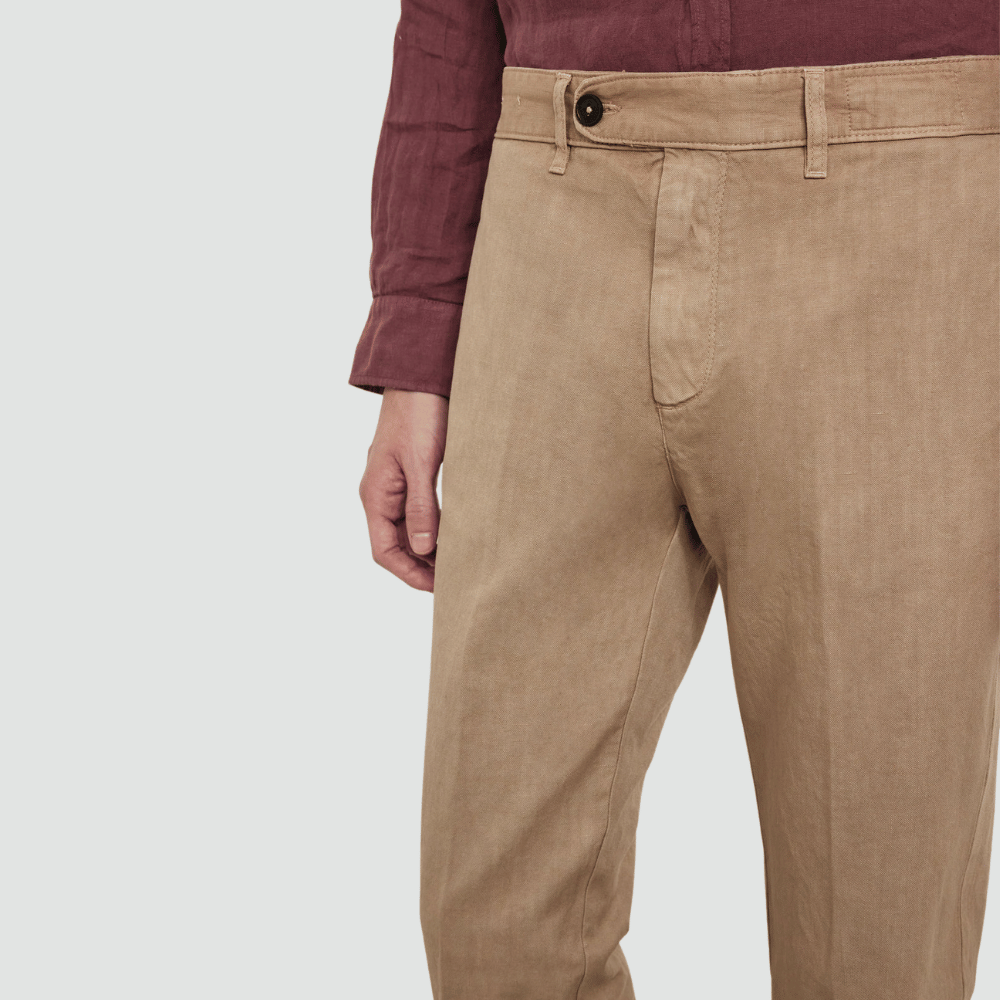Massimo Alba Menswear Winch2 Cotton-Linen Panama Trousers in Tan MASSIMO ALBA ITALIAN MENSWEAR shop at Riada Concept Luxury International Designer Boutique in store and online Sydney