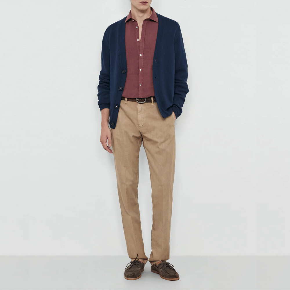 Massimo Alba Menswear Winch2 Cotton-Linen Panama Trousers in Tan MASSIMO ALBA ITALIAN MENSWEAR shop at Riada Concept Luxury International Designer Boutique in store and online Sydney