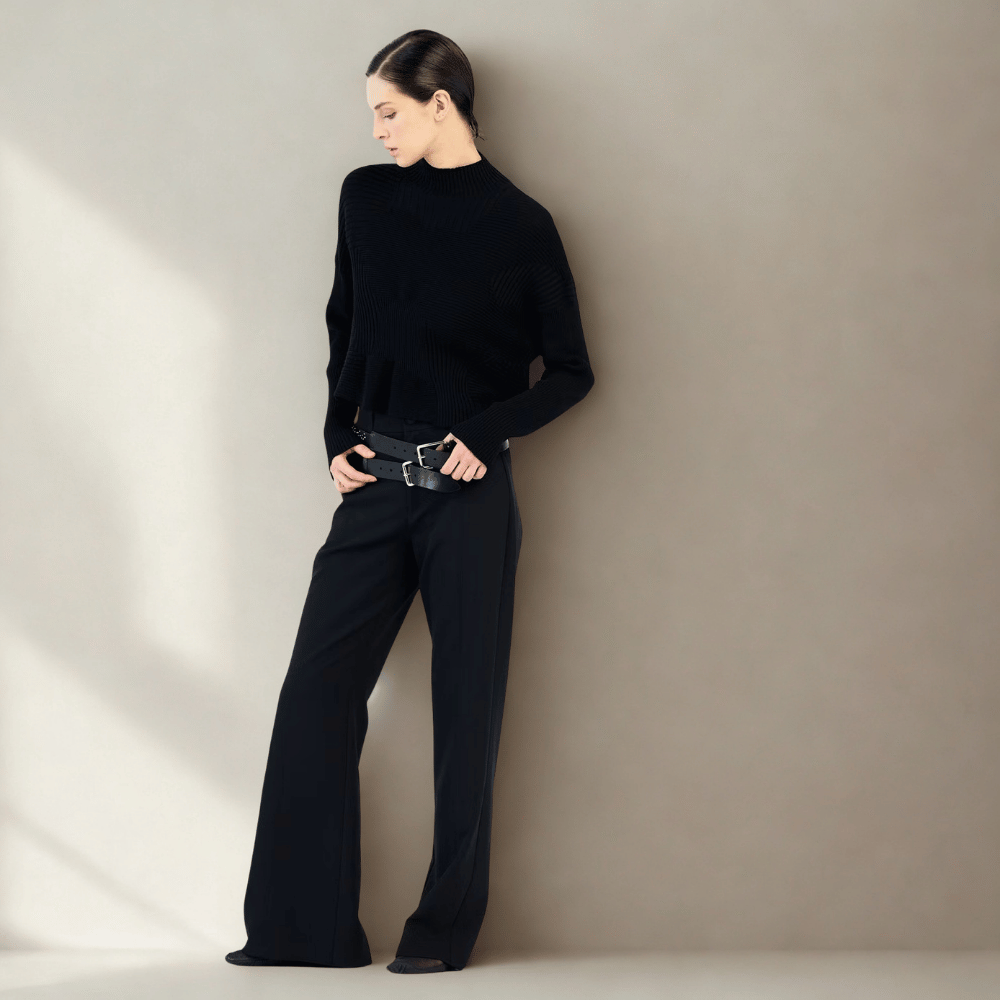 HIGH Everyday Couture Warmy Straight-Leg Pants in Black - International designer fashion boutique Australia Riada Concept Woollahra