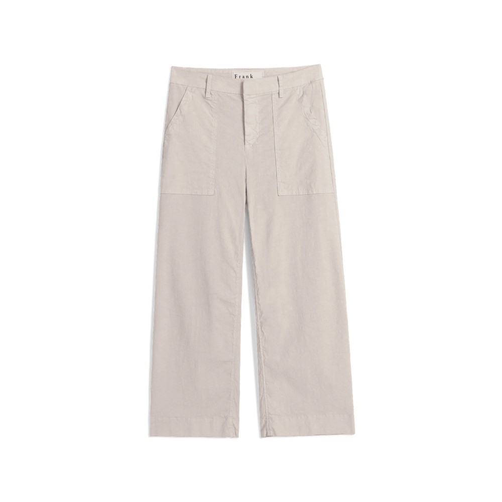 Frank & Eileen Wexford Patch Pocket Wide-Leg Linen Pant in Cement – International designer fashion boutique Australia Riada Concept Woollahra