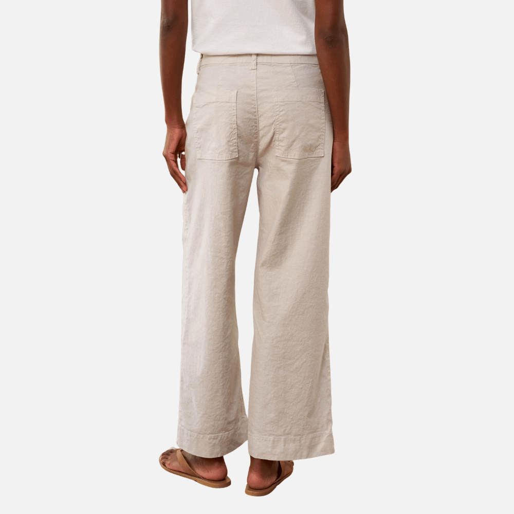 Frank & Eileen Wexford Patch Pocket Wide-Leg Linen Pant in Cement – International designer fashion boutique Australia Riada Concept Woollahra