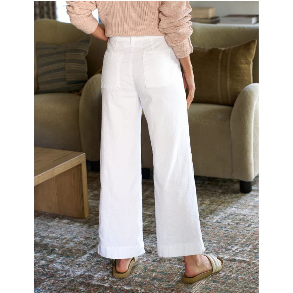 Wexford Wide Leg Linen Pant in White